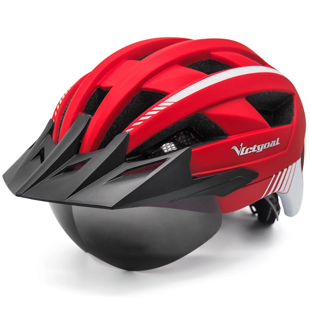 VICTGOAL factory wholesale price sports safety head guard cycle Bike Helmet with Sun Visor Super Bright LED Light Cycling Helmet, Multicolored
VICTGOAL factory wholesale price sports safety head guard cycle Bike Helmet with Sun Visor Super Bright LED Light Cycling Helmet, Multicolored