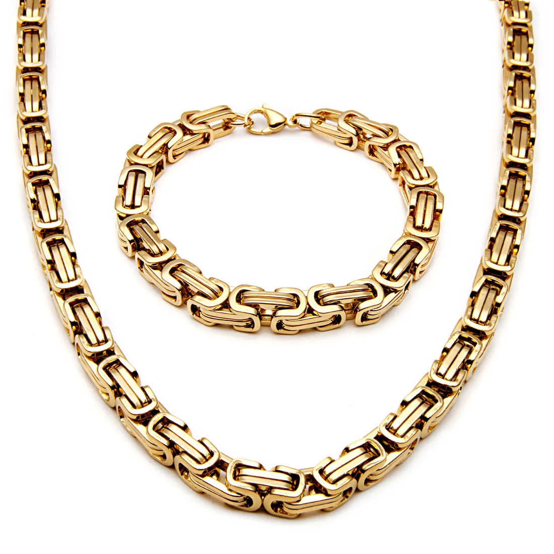 HOVANCI Domineering Personality Men Jewelry Set Stainless Steel Gold Chain Necklace Bracelet Set, 18k gold;silver
HOVANCI Domineering Personality Men Jewelry Set Stainless Steel Gold Chain Necklace Bracelet Set, 18k gold;silver