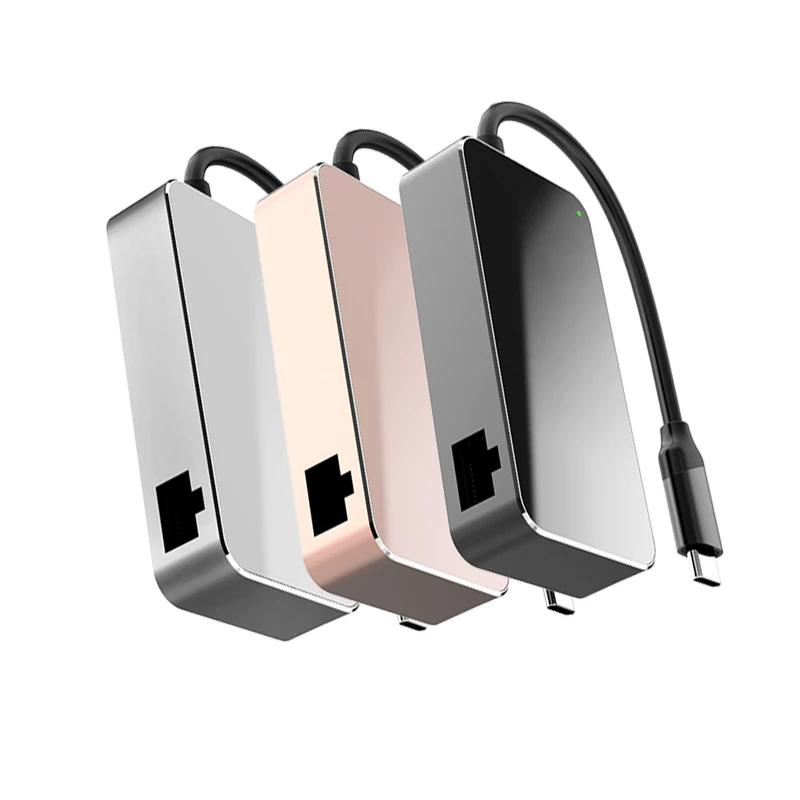 High Quality Small Size 4 In 1 3 Usb 3.0 Port 1 RJ45 Internet Ubs C 4Port Usb Hub, Black, rose gold, silver
High Quality Small Size 4 In 1 3 Usb 3.0 Port 1 RJ45 Internet Ubs C 4Port Usb Hub, Black, rose gold, silver