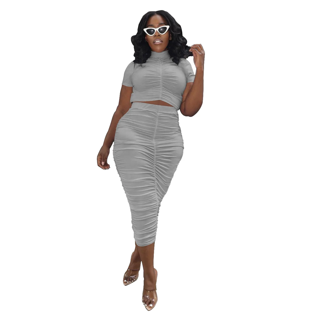 2021 Female New Arrival Sexy Wrinkle Summer Turtleneck Short Sleeve Clubwear Two Pieces Long Dress for Women Wholesale OEM ODM
2021 Female New Arrival Sexy Wrinkle Summer Turtleneck Short Sleeve Clubwear Two Pieces Long Dress for Women Wholesale OEM ODM