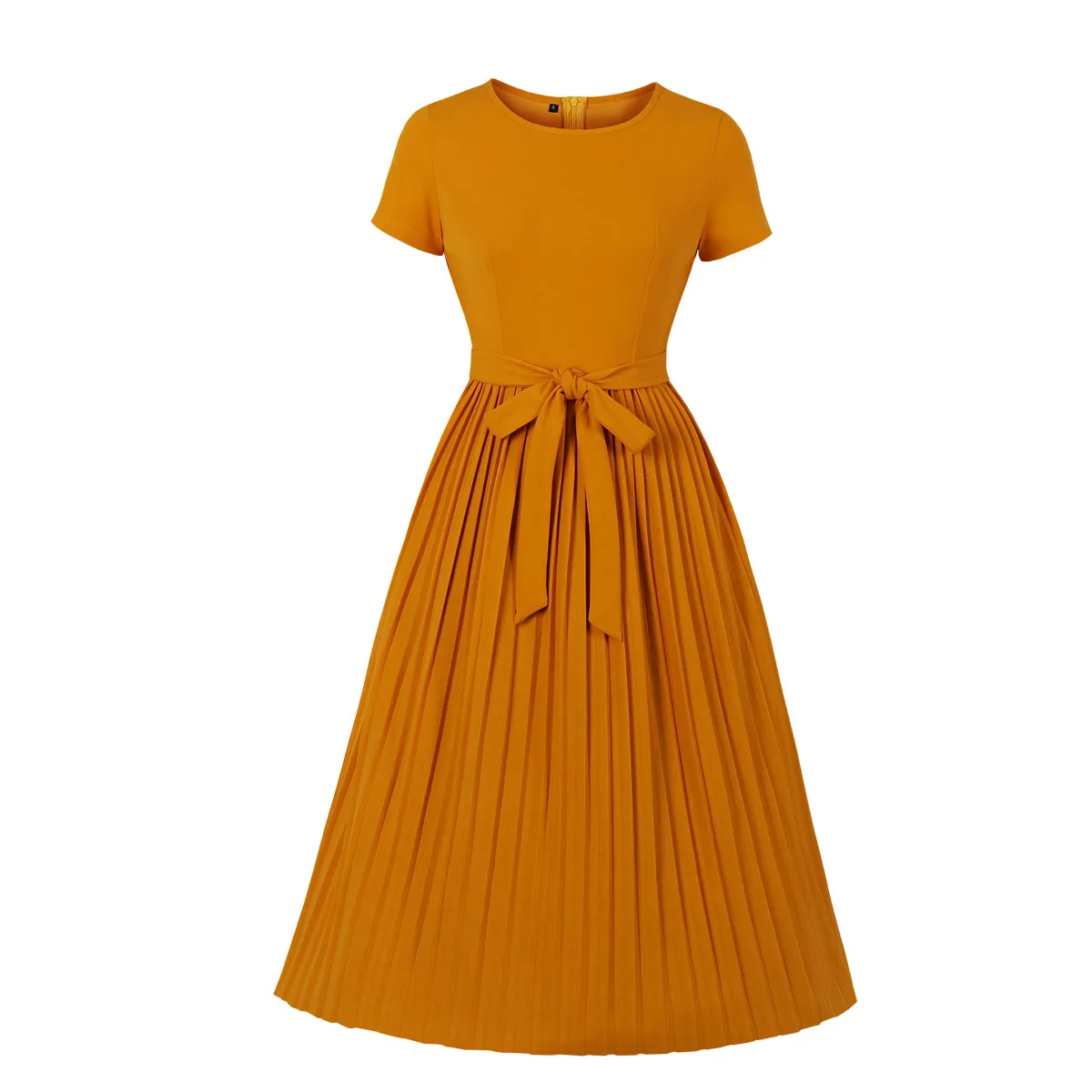2020 New hot sale Short sleeve high waist fashion pleated midi elegant orange vintage casual womans dresses
2020 New hot sale Short sleeve high waist fashion pleated midi elegant orange vintage casual womans dresses
