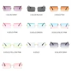 Women Pc Frameless Trimmed Square Sunglasses Fashion Small Glasses Sunglasses