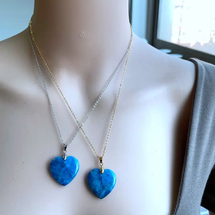 Wholesale high quality women blue jade nature jade necklace heart necklace heart shape pendant
Wholesale high quality women blue jade nature jade necklace heart necklace heart shape pendant