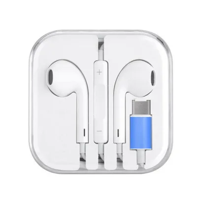 

Type C Earphone For Samsung For Huawei Wired Earphone Earbuds Hands Free BT 5.0 With Mic Box Type C Earphone, White