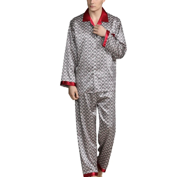 Custom Man Silk Satin Two Piece Pajamas Long Sleeve Loungewear Pyjamas Man's Sleepwear Set, Customized
Custom Man Silk Satin Two Piece Pajamas Long Sleeve Loungewear Pyjamas Man's Sleepwear Set, Customized