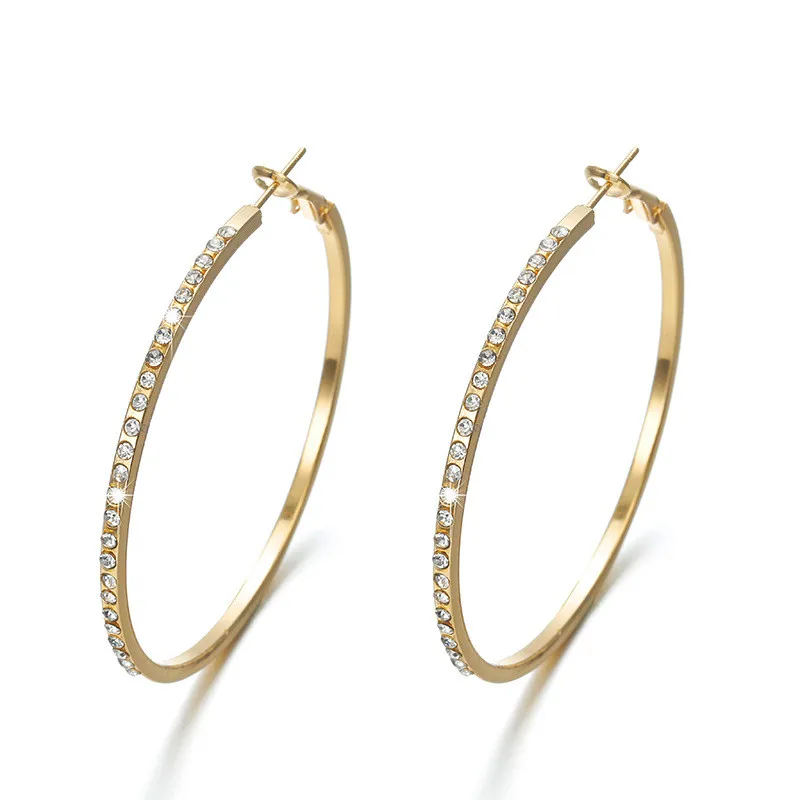 New Fashion Bling Stud Earrings Big Gold Hoop Stainless Steel Earrings For Women, Picture
New Fashion Bling Stud Earrings Big Gold Hoop Stainless Steel Earrings For Women, Picture