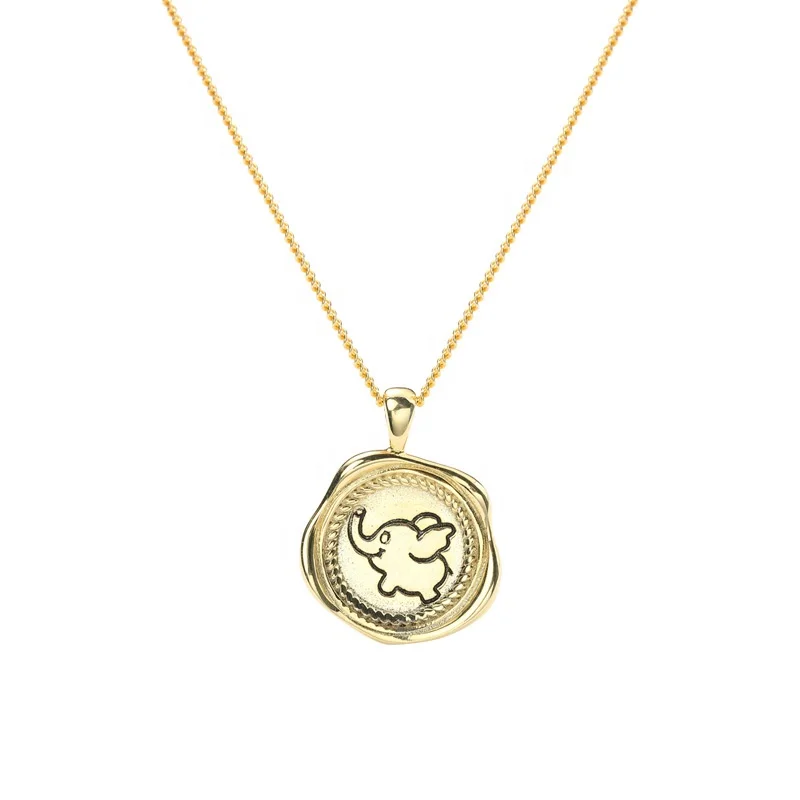 Wholesale yellow gold plated 925 sterling silver good luck elephant pendant necklace, 18k gold plated
Wholesale yellow gold plated 925 sterling silver good luck elephant pendant necklace, 18k gold plated