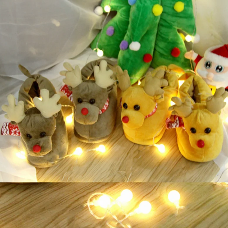 Couple men and women plush slippers cute cartoon elk Christmas animal house slippers for women indoor, Customized color
Couple men and women plush slippers cute cartoon elk Christmas animal house slippers for women indoor, Customized color