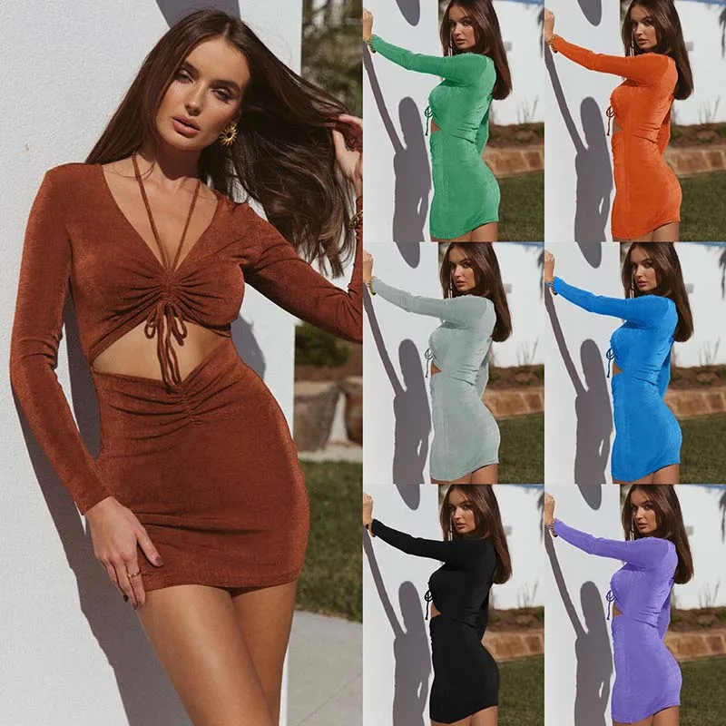 2021 New Arrival Autumn New Style Women's Lace High Waist Sexy Solid Color Long Sleeves Pleated Hollow Casual Mini Dresses, Picture color
2021 New Arrival Autumn New Style Women's Lace High Waist Sexy Solid Color Long Sleeves Pleated Hollow Casual Mini Dresses, Picture color