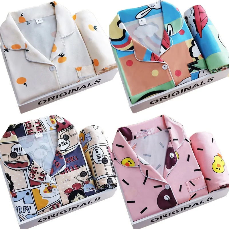 Home essential pajamas women's two-piece long sleeve trousers cute suit factory wholesale cross-border clothing ladies pyjamas
Home essential pajamas women's two-piece long sleeve trousers cute suit factory wholesale cross-border clothing ladies pyjamas