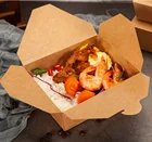 Kraft paper disposable fast food tableware packing box