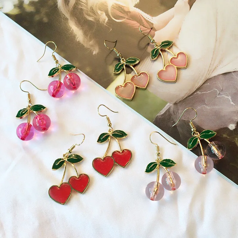 18K Gold Plated Fruit Earring 3D Green Leaf Red Cherry Charm Tassel Drop Stud Earrings Fashion Jewelry Earrings
18K Gold Plated Fruit Earring 3D Green Leaf Red Cherry Charm Tassel Drop Stud Earrings Fashion Jewelry Earrings