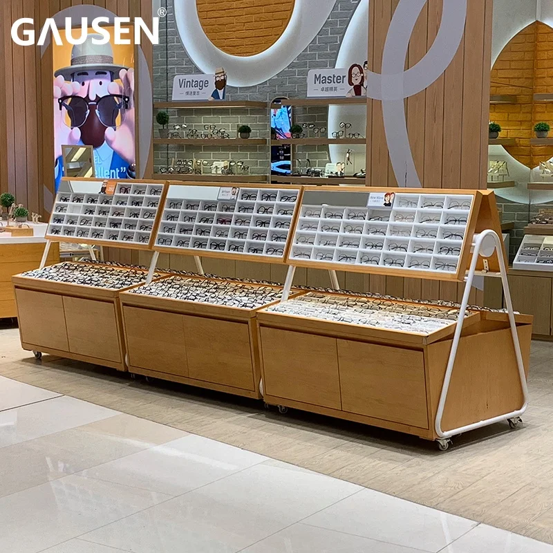 New design wooden glasses optical display cabinet sunglasses showcase furniture Display props and display stands
New design wooden glasses optical display cabinet sunglasses showcase furniture Display props and display stands