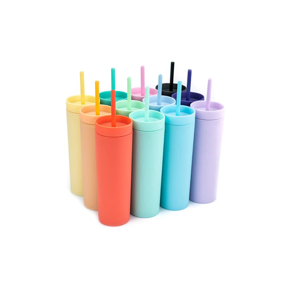 Shiny TUMBLERS Matte Colored Acrylic Tumblers with Lid and Straws 16oz Double Wall Plastic Tumblers With Straw Cleaner Reusable, Customized color
Shiny TUMBLERS Matte Colored Acrylic Tumblers with Lid and Straws 16oz Double Wall Plastic Tumblers With Straw Cleaner Reusable, Customized color