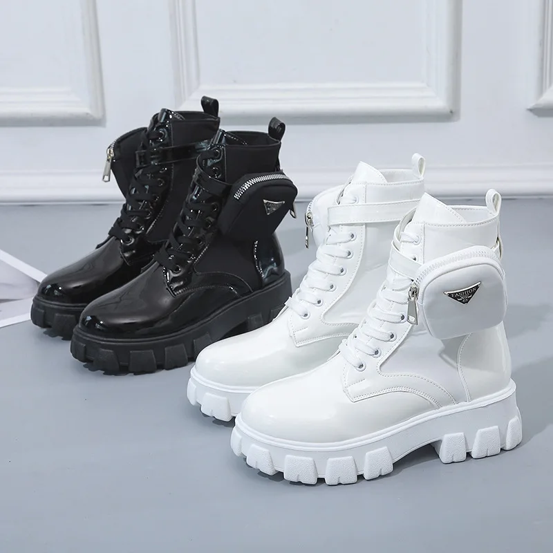 Ladies Buckle Strap Black Chunky Sole Pouch Ankle Boots Woman Platform Fashion Women Pocket Boot, Black & white
Ladies Buckle Strap Black Chunky Sole Pouch Ankle Boots Woman Platform Fashion Women Pocket Boot, Black & white
