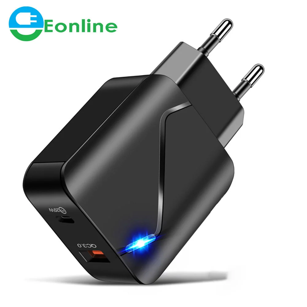 

Eonline LED Quick Charge 3.0 QC PD Charger 28W QC3.0 USB Type C Fast Charger for Phone Xiaomi Phone PD Charger