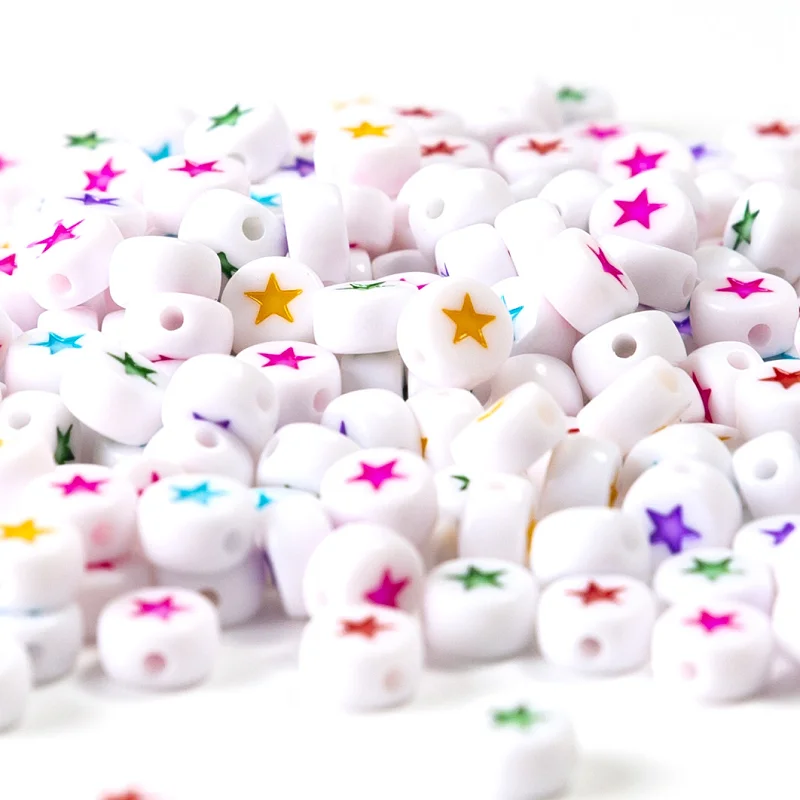 Wholesale 4mm*7mm Coin Colorful Five-Pointed Star Plastic Letter beads Acrylic Alphabet Beads For Jewelry Making, White
Wholesale 4mm*7mm Coin Colorful Five-Pointed Star Plastic Letter beads Acrylic Alphabet Beads For Jewelry Making, White