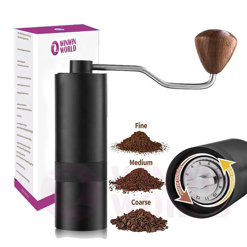 High Quality Stainless Steel Manual Coffee Grinder Capacity 35g, Black Color Silent Coffee Grinder With S/S Grinding, Steel or black or customized
High Quality Stainless Steel Manual Coffee Grinder Capacity 35g, Black Color Silent Coffee Grinder With S/S Grinding, Steel or black or customized