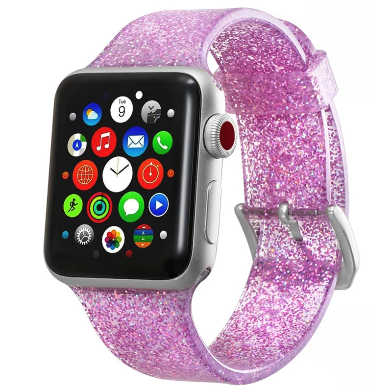 2020 Hot Sales Glitter Strap For Apple Watch Band 40mm 44mm For Iwatch Band Silicone Bracelet For Apple Watch Series 6 5 4 3, Black,white,blue,red,pink
2020 Hot Sales Glitter Strap For Apple Watch Band 40mm 44mm For Iwatch Band Silicone Bracelet For Apple Watch Series 6 5 4 3, Black,white,blue,red,pink