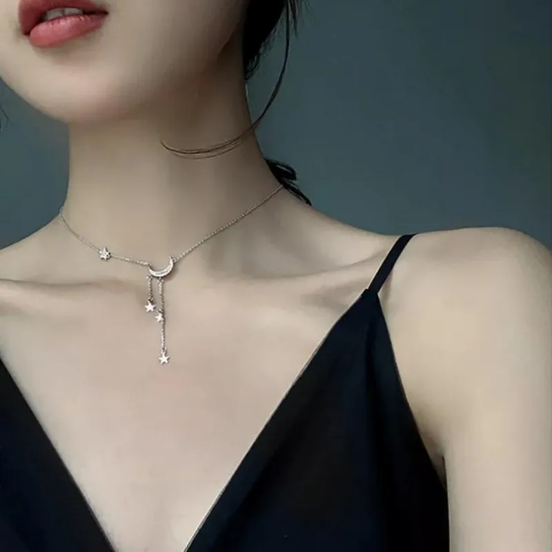 KN2B Thin Chain Minimalist Gold Plated Jewelry Necklace Trendy 925 Sterling Silver Moon Star Necklace Women
KN2B Thin Chain Minimalist Gold Plated Jewelry Necklace Trendy 925 Sterling Silver Moon Star Necklace Women