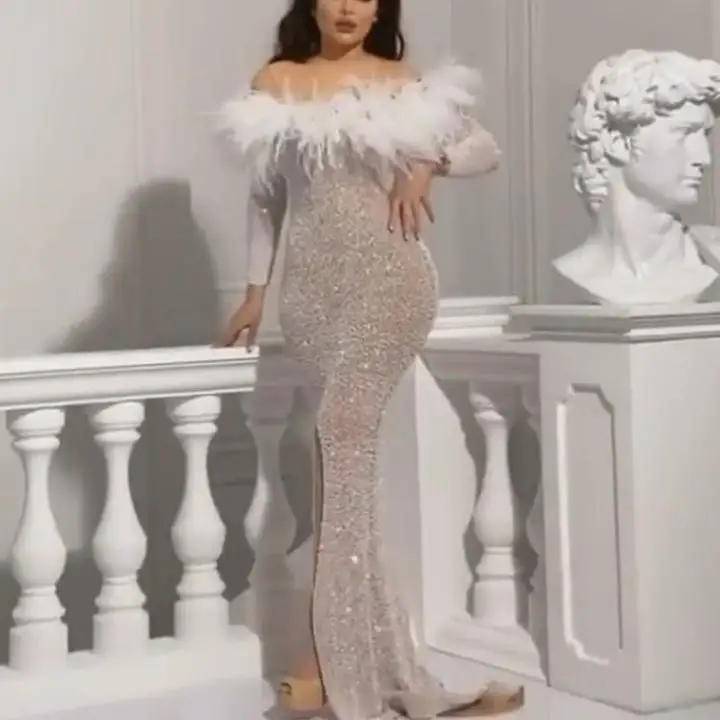 2021 Wholesale Sexy Sequined Long Sleeve Party Bag Hip Skirt White Formal Dress For Women Sexy Long Evening Dress, Picture
2021 Wholesale Sexy Sequined Long Sleeve Party Bag Hip Skirt White Formal Dress For Women Sexy Long Evening Dress, Picture