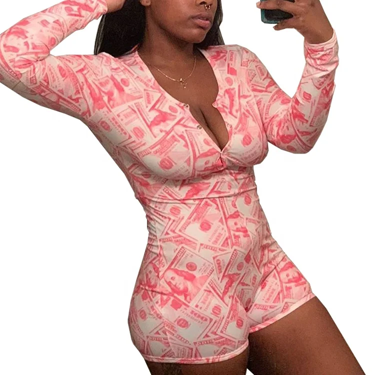 9032 Wholesale Long Sleeve Sexy Adult Money Pajama Onesie Pink Money Onesie for Women, 3 colors: pink, gray, yellow
9032 Wholesale Long Sleeve Sexy Adult Money Pajama Onesie Pink Money Onesie for Women, 3 colors: pink, gray, yellow