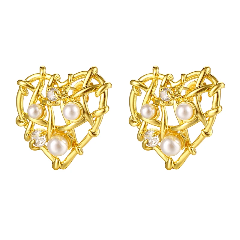 Wholesale Vintage Jewelry Fine Jewelry Earrings Heart shaped hollow zircon Pearl Personality Trend Earrings
Wholesale Vintage Jewelry Fine Jewelry Earrings Heart shaped hollow zircon Pearl Personality Trend Earrings