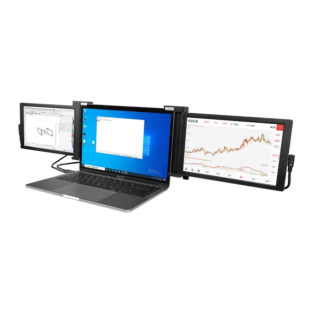 13.3 inch triple screen promptly and two displays to laptop / pc / tablet / mobile phone workstation
13.3 inch triple screen promptly and two displays to laptop / pc / tablet / mobile phone workstation