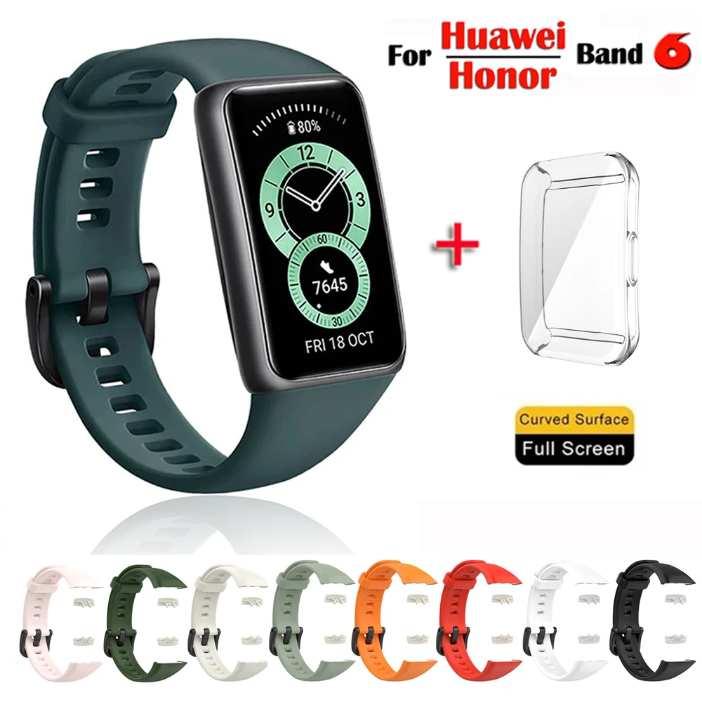 Silicone Strap For Huawei Band 6/6 Pro Strap With TPU Full Screen Protector Case Replacement Watchband For Honor Band 6 Strap
Silicone Strap For Huawei Band 6/6 Pro Strap With TPU Full Screen Protector Case Replacement Watchband For Honor Band 6 Strap