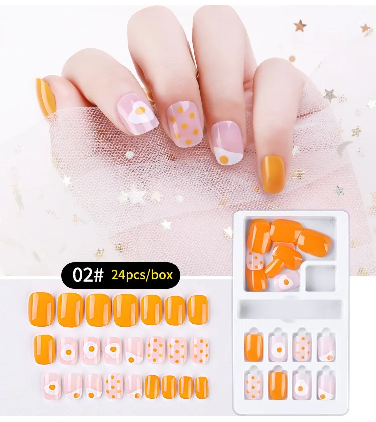 NAF006 24pcs colorful Reusable Full Cover False Nails nails for ladies Detachable acrylic nail sets with UV gel coated
NAF006 24pcs colorful Reusable Full Cover False Nails nails for ladies Detachable acrylic nail sets with UV gel coated