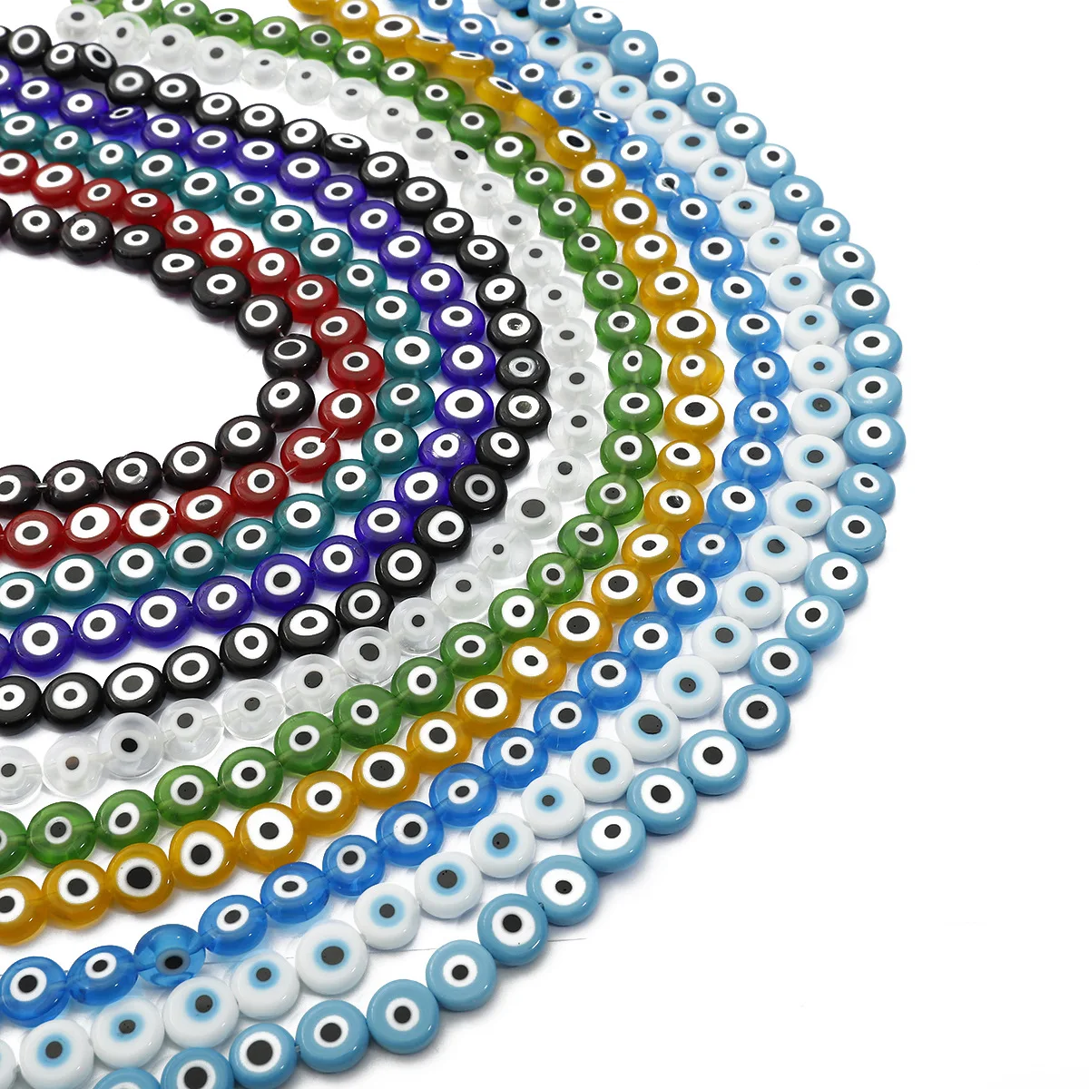 DIY handmade beaded fashion glass loose jewelry bracelet accessories evil eye flat beads
DIY handmade beaded fashion glass loose jewelry bracelet accessories evil eye flat beads
