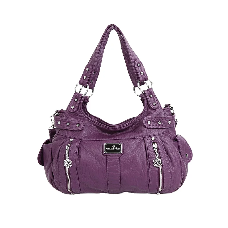 Angelkiss Multifunctional Washable PU Leather Handbags in Purple color for women Girls, Custom
Angelkiss Multifunctional Washable PU Leather Handbags in Purple color for women Girls, Custom