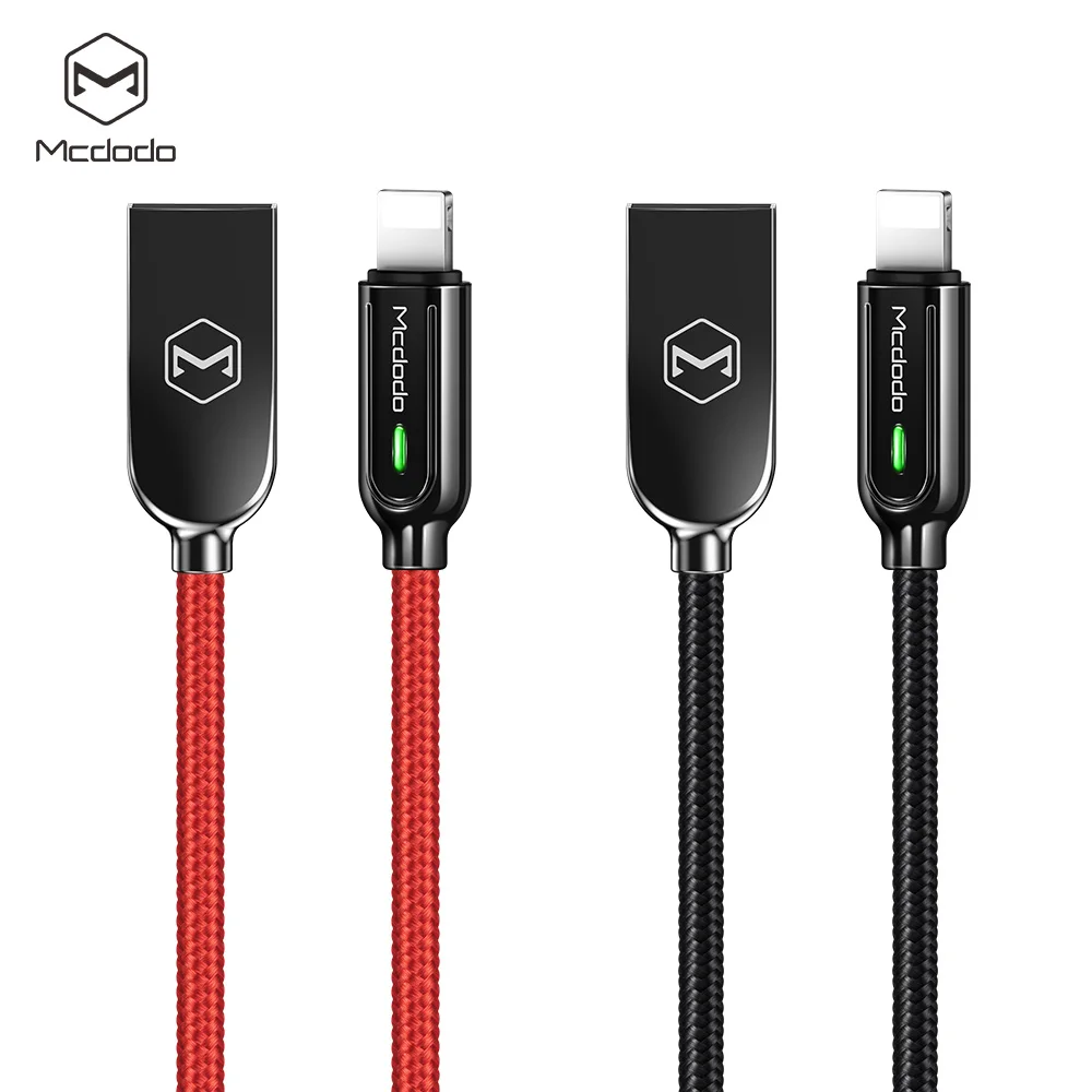 

Mcdodo Auto Disconnect Auto Power off USB Fast Charging Data Cable for Iphone, Black/red