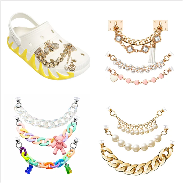 2021 Amazon TopSale 10pc Chains Set Metal Shoe Charms Chains Decoration Accessories for Women Lady Croc Sandal Shoes
2021 Amazon TopSale 10pc Chains Set Metal Shoe Charms Chains Decoration Accessories for Women Lady Croc Sandal Shoes