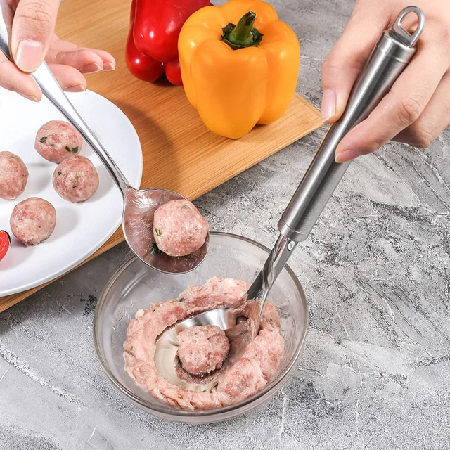 Household Stainless Steel Meatball Making Tool Squeeze Meatball Spoon Kitchen Accessories, As show
Household Stainless Steel Meatball Making Tool Squeeze Meatball Spoon Kitchen Accessories, As show