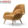 HC168 Designer European Modern Living Room Luxury Fiberglass Upholstered Fabric Relax Lazy Easy Arm Swoon Lounge Chair