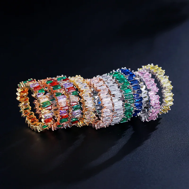 High Quality Gold Plated Shiny Rainbow Cubic Zirconia Rings Women Finger Crystal CZ Rings For Gifts
High Quality Gold Plated Shiny Rainbow Cubic Zirconia Rings Women Finger Crystal CZ Rings For Gifts