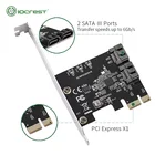 IOCREST PCIe 3.0 Gen3 x1 to 2 ports SATAIII 6Gb/s controller expansion Card card can connect 2 sata ssd