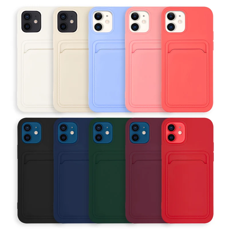 Shockproof Silicone Phone Case with Card Bag pocket For iPhone 13 12 11 Pro Max 11Pro XS Cell Phone Case Accessories, 10 colors
Shockproof Silicone Phone Case with Card Bag pocket For iPhone 13 12 11 Pro Max 11Pro XS Cell Phone Case Accessories, 10 colors