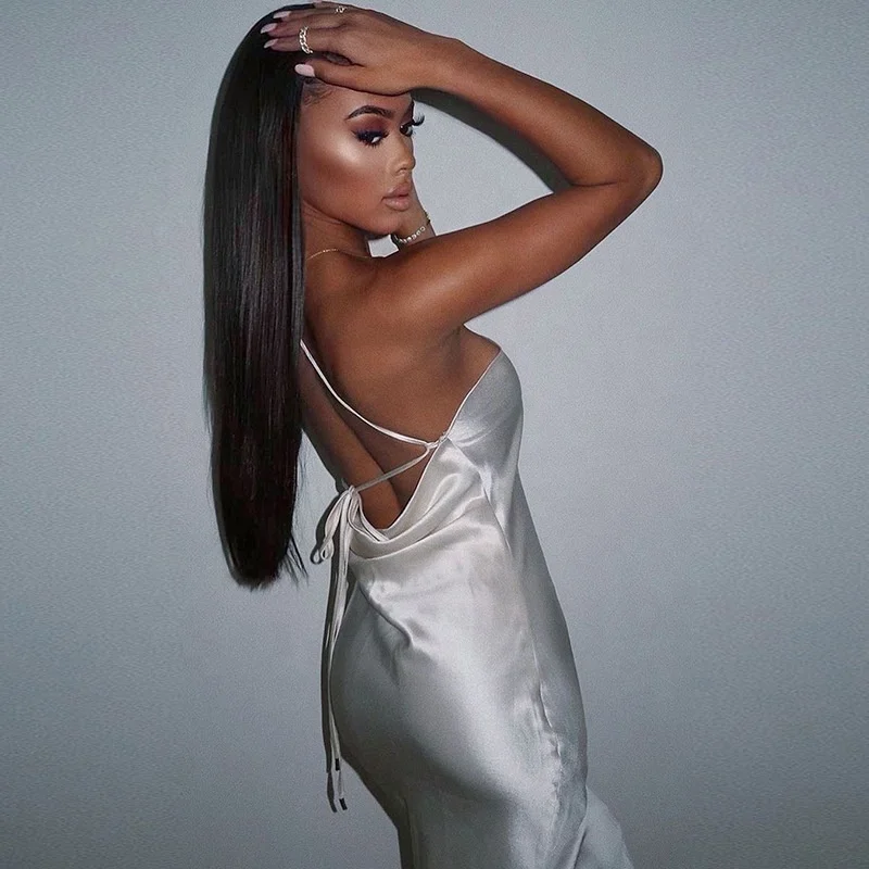 one shoulder ladies satin slip dress 2020 women lady elegant casual dresses, White
one shoulder ladies satin slip dress 2020 women lady elegant casual dresses, White