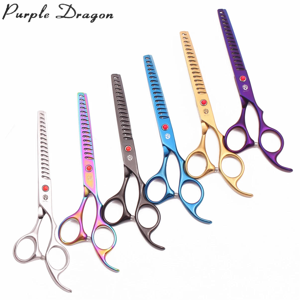 Pet Thinning Scissors with Shark Teeth Chunker 6.5" Purple Dragon JP Stainless Dog Grooming Scissors Animal Hair Scissors Z4007, Gold
Pet Thinning Scissors with Shark Teeth Chunker 6.5" Purple Dragon JP Stainless Dog Grooming Scissors Animal Hair Scissors Z4007, Gold