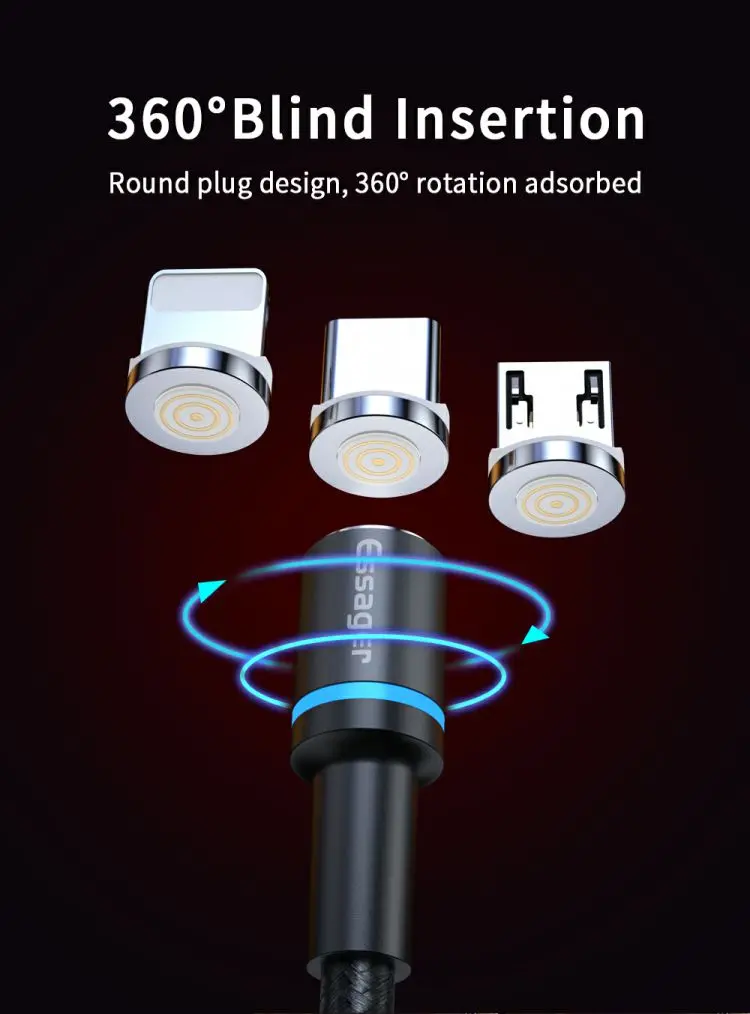 Essager 2019 Newest Magnetic Charging Data Micro USB Cable For android IOS Type C - ANKUX.COM