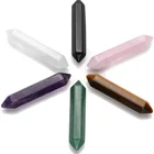 Hot natural crystal six prism pendant necklace jewelry agate stone bullet