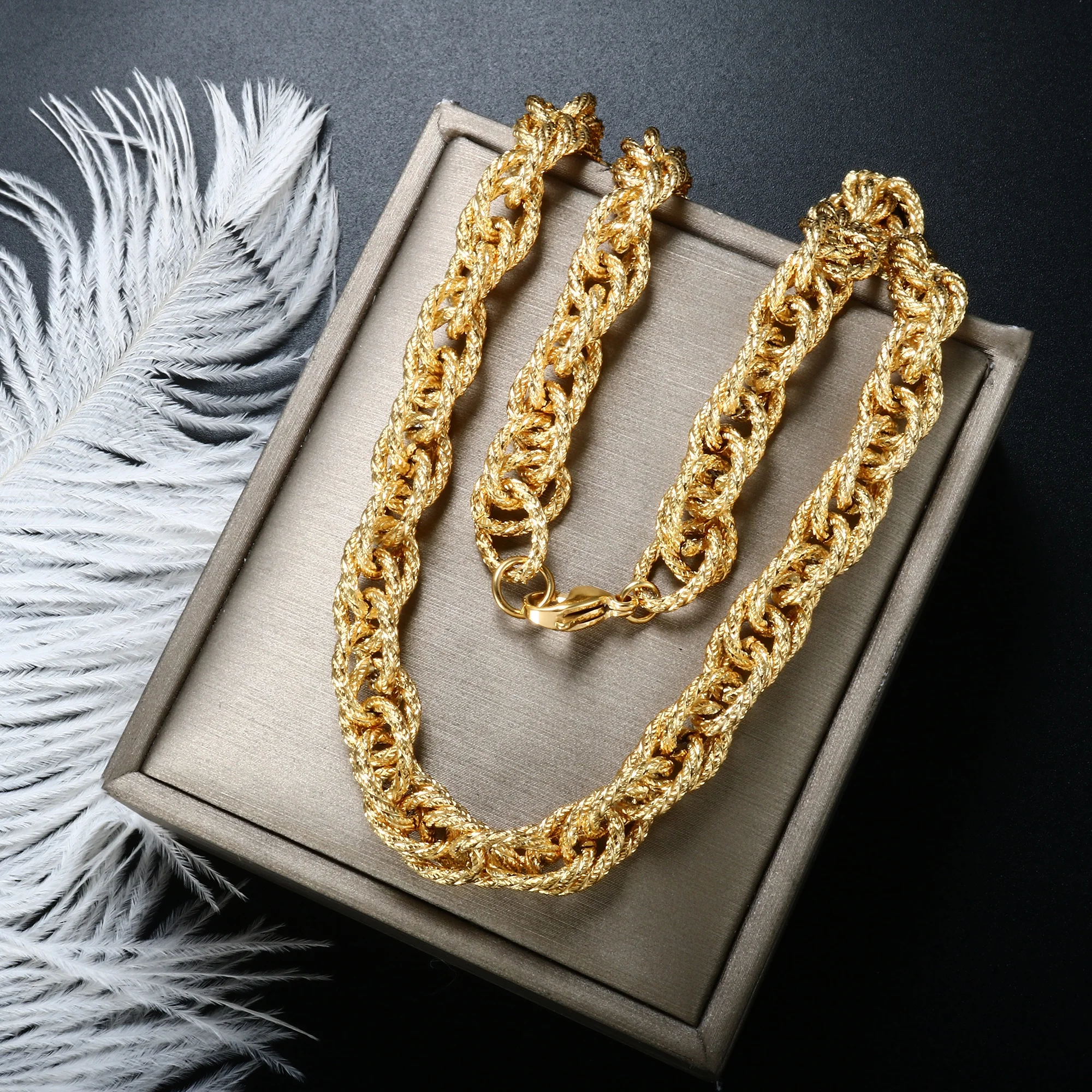 Punk Style Chunky Chain Necklace Bracelet Stainless Steel Vintage Goth Thick Necklace Gold Jewelry Sets for Women, Gold color
Punk Style Chunky Chain Necklace Bracelet Stainless Steel Vintage Goth Thick Necklace Gold Jewelry Sets for Women, Gold color