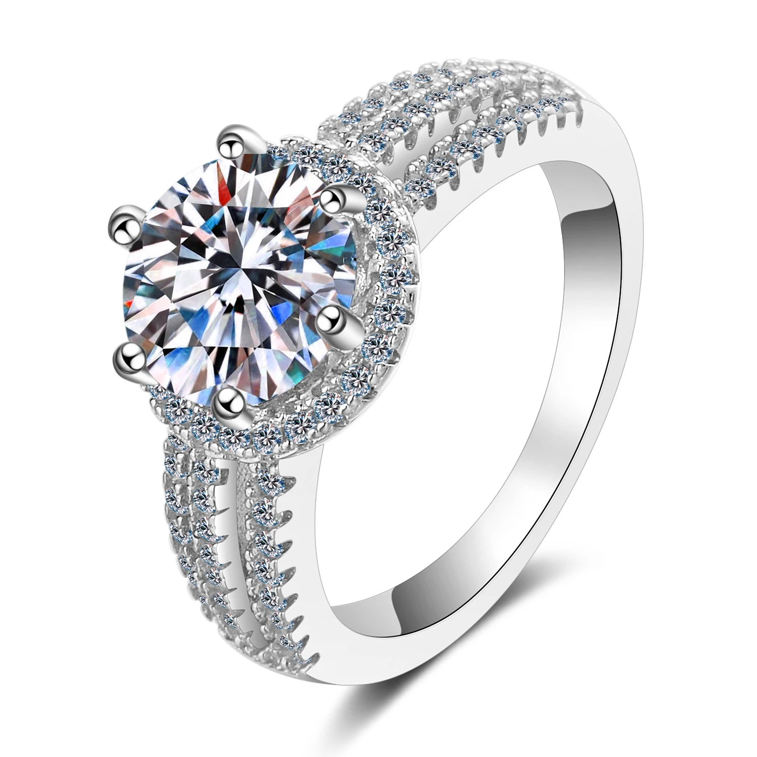 s925 sterling silver ring female 2 carat moissan diamond ring six prong wedding ring
s925 sterling silver ring female 2 carat moissan diamond ring six prong wedding ring
