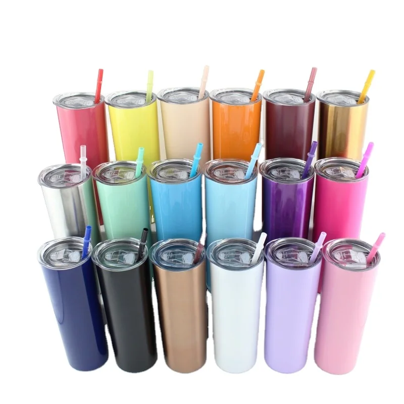 20oz Stainless Steel Tumblers With Straws and Lid Colorful Straight Slim Cups Double Walled Vacuum Tumblers
20oz Stainless Steel Tumblers With Straws and Lid Colorful Straight Slim Cups Double Walled Vacuum Tumblers