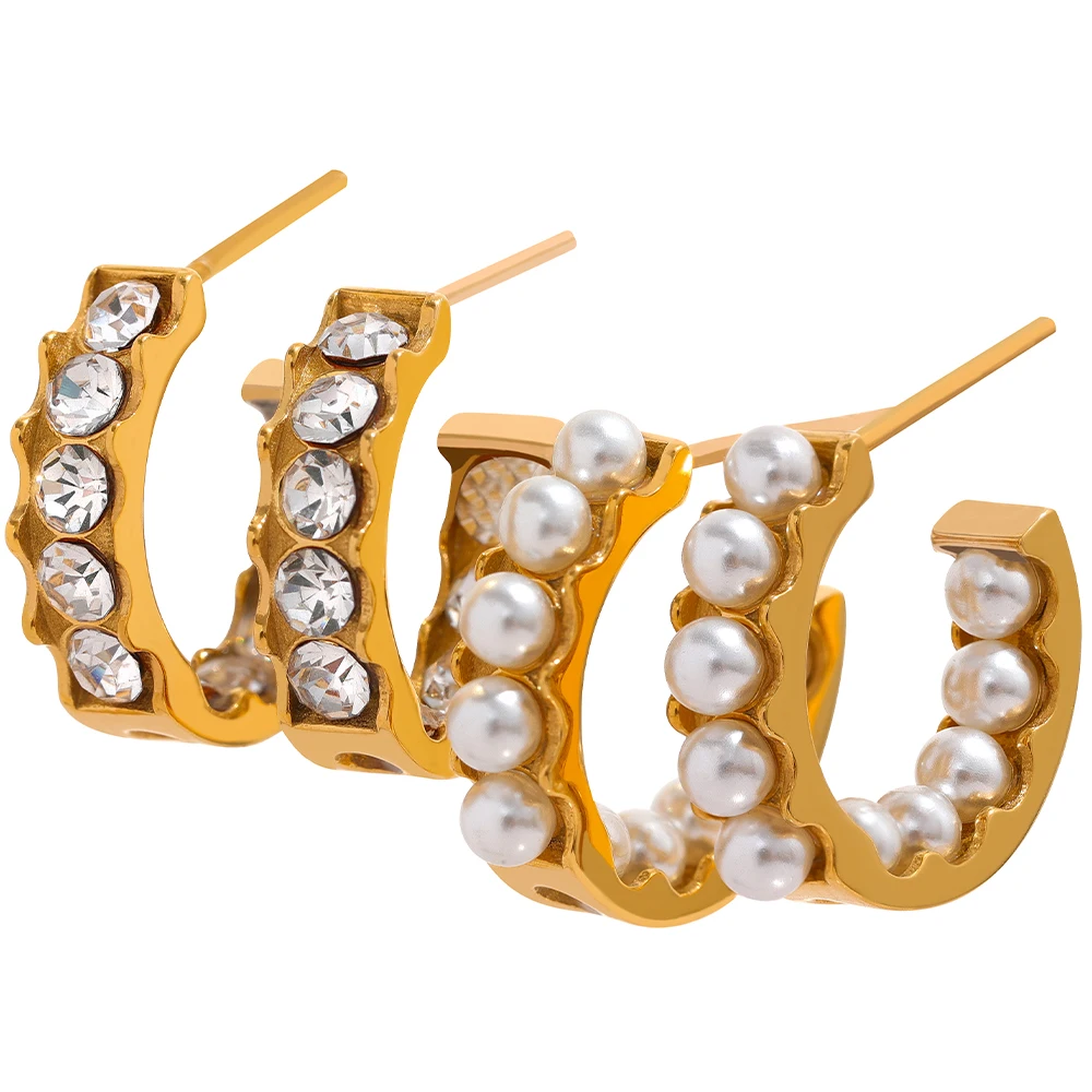 JINYOU 121 Vintage Stainless Steel Imitation Pearl Stud Earrings 18k Gold Plated Luxury Cubic Zirconia Women Waterproof Jewelry
JINYOU 121 Vintage Stainless Steel Imitation Pearl Stud Earrings 18k Gold Plated Luxury Cubic Zirconia Women Waterproof Jewelry