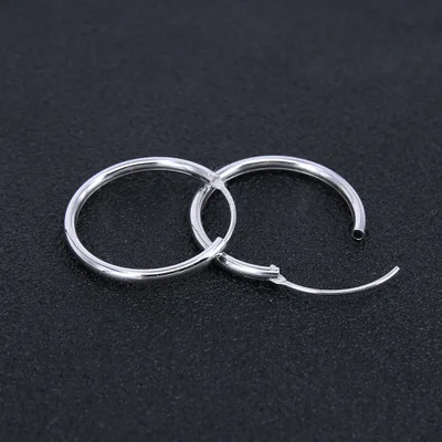 

Hot Sale S925 Sterling Silver Big Circle Clip On Hoop Earrings Exaggerated 16-50MM Glossy Round Circle Hoop Earrings For Women