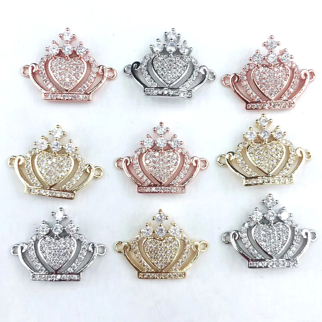 Fashion Crown Shape Connector Zircon Micro Pave Charm Plating Jewelry Accessories Wholesale
Fashion Crown Shape Connector Zircon Micro Pave Charm Plating Jewelry Accessories Wholesale