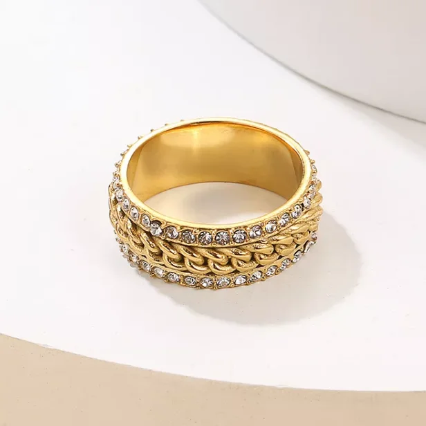 MICCI Wholesale New Model Non Tarnish Free Stainless Steel Women Jewelry Wholesale 18K Gold Plated Crystal Zircon Stone Rings
MICCI Wholesale New Model Non Tarnish Free Stainless Steel Women Jewelry Wholesale 18K Gold Plated Crystal Zircon Stone Rings